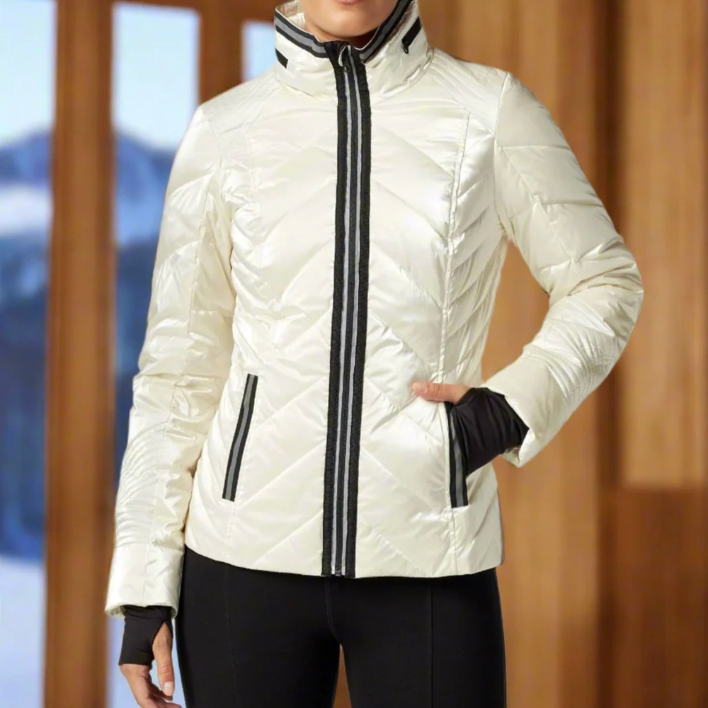 Women's Cream Jacket with Black Accents